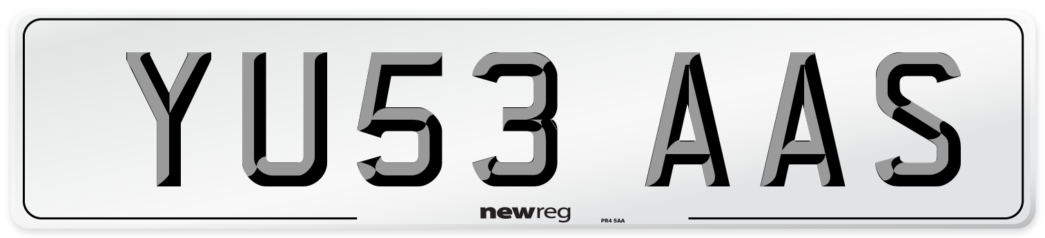 YU53 AAS Number Plate from New Reg